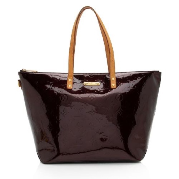 Louis Vuitton Bellevue Gm M93589 Ladies Handbag Amarante / Black Vernis Satchel - Picture 1 of 7